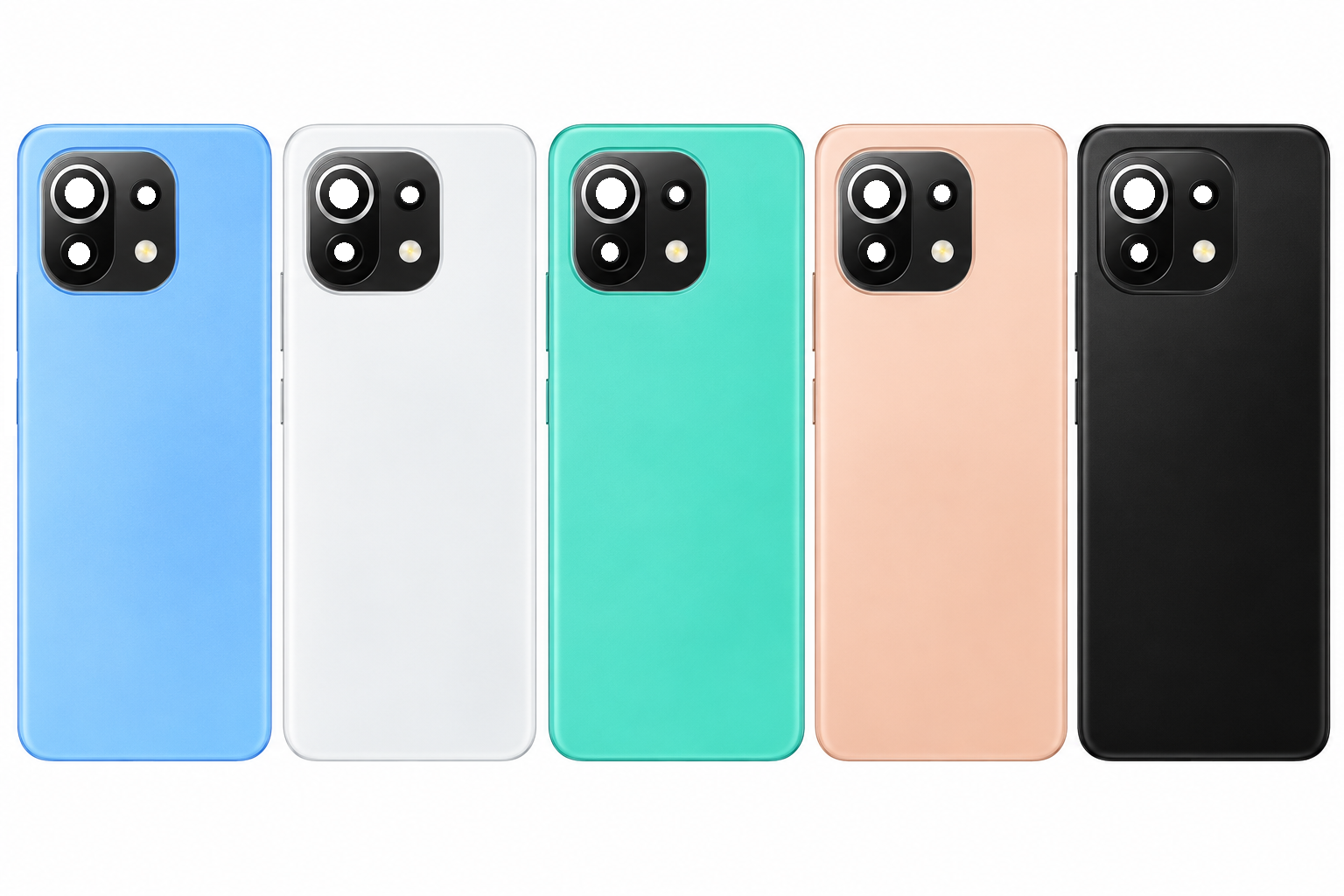 Compatible Replacement for Xiaomi 11 Lite Back Panel – Sky Blue, White, Green, Orange & Black
